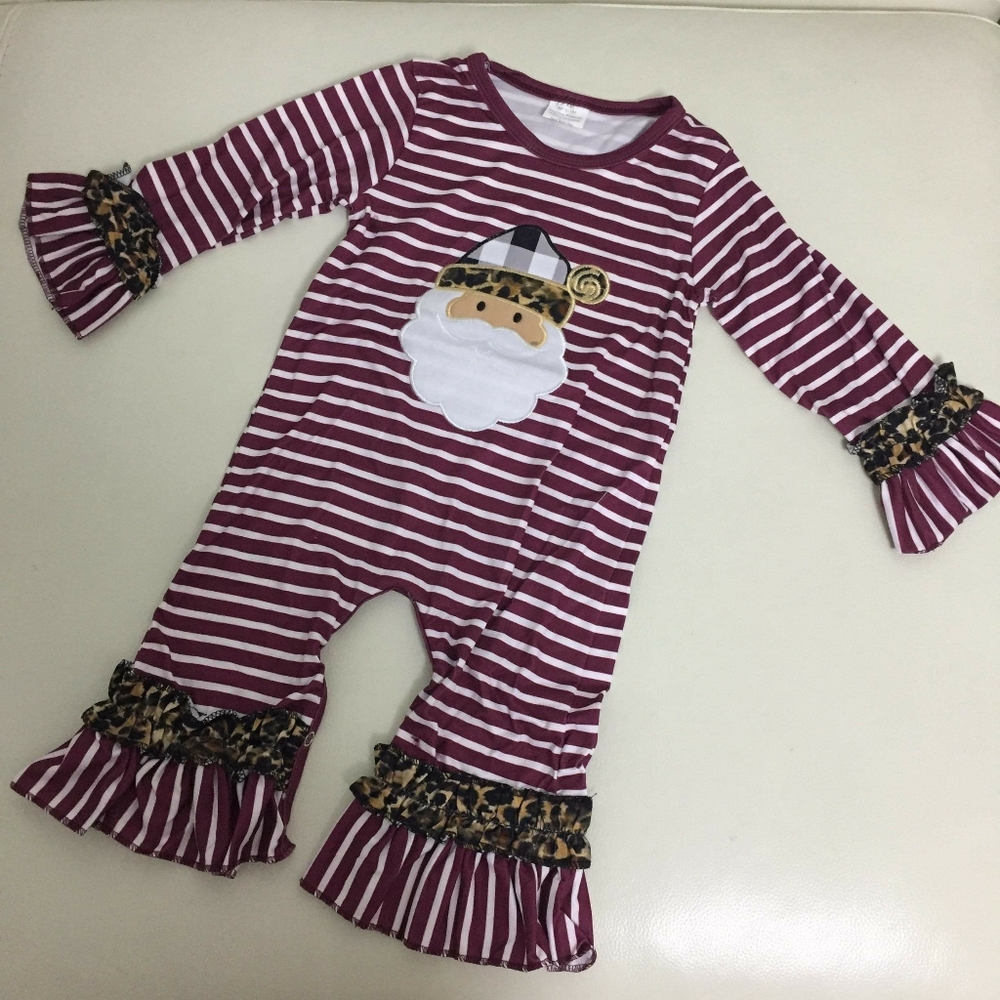 Christmas Santa Cute embroidered Romper